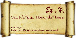 Szilágyi Honorátusz névjegykártya